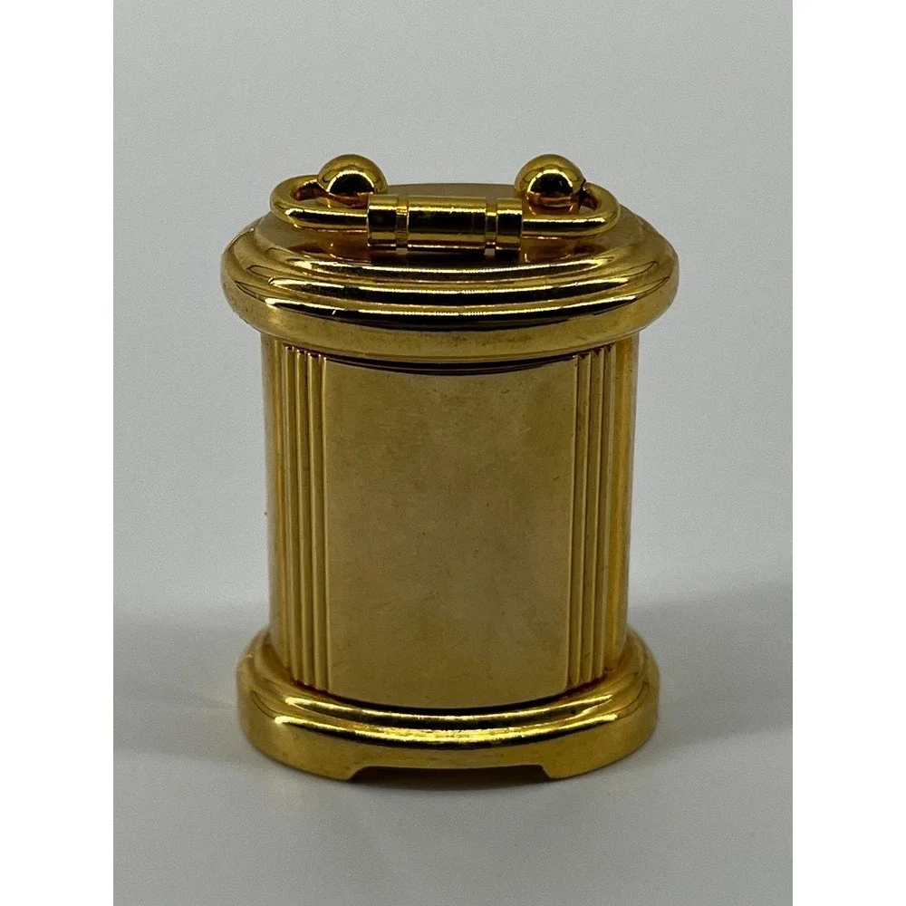 Vintage Rumours Quartz Mini Clock Miniature Gold Tone Japan MVT Ribbed‎ Accents